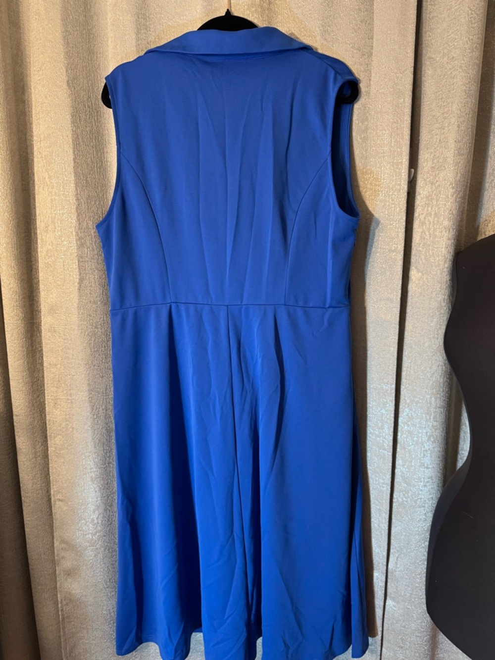 Grace Karin Sleeveless Faux-Wrap Midi Dress in Royal Blue - Picture 6 of 7